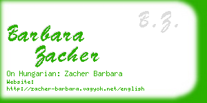 barbara zacher business card